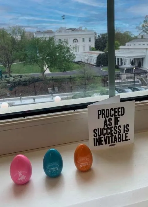 View of the White House from an office window in the Eisenhower Executive Office Building