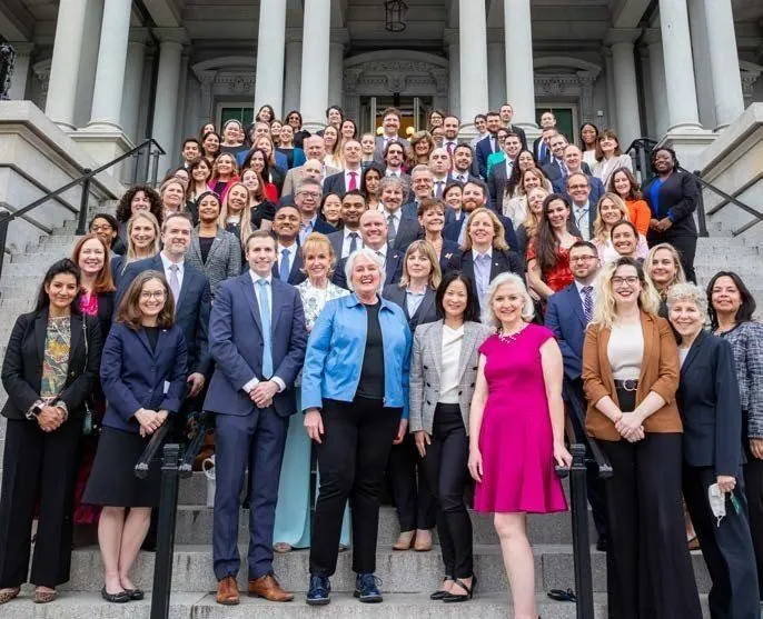 The Office of the Federal CIO team on the steps of the Eisenhower Executive Office Building